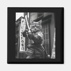 Íman Gato Samurai Japonês Engraçado Meme Pai de Artes M