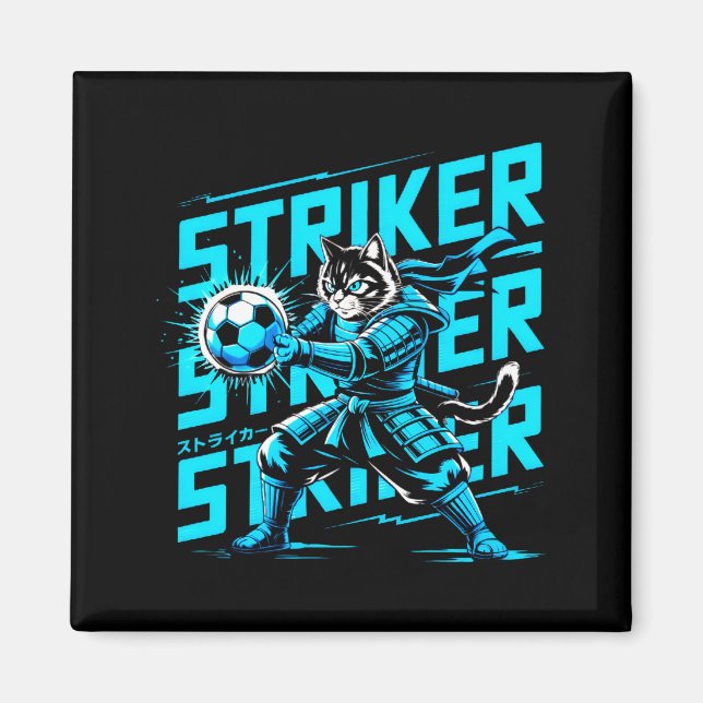 Íman Gato Samurai Único Para Fãs de Futebol Amantes de  (Frente)
