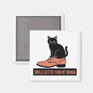 Íman Gato Sarcástico em Sapato Meme de Linóleo