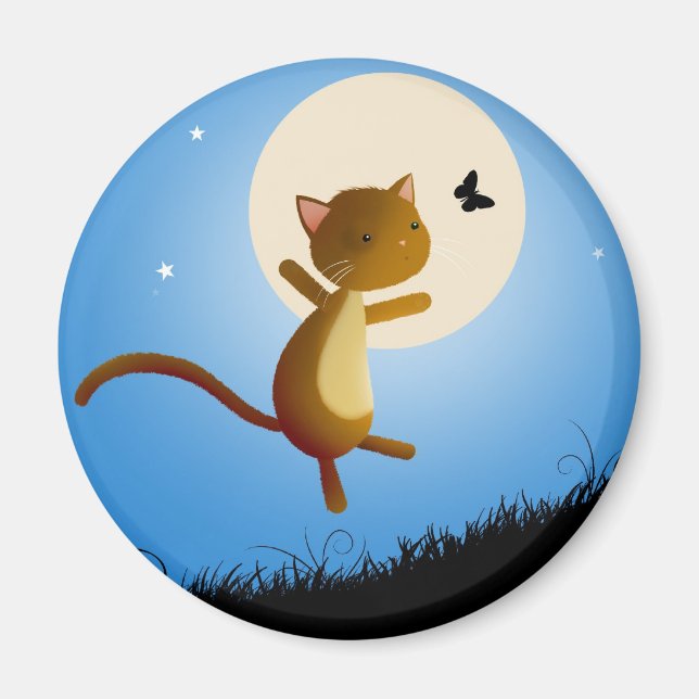 Íman gato segue seus sonhos - imã (Frente)