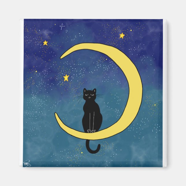 Íman Gato Sentado na Lua (Frente)