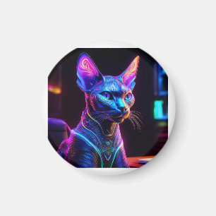Íman Gato Sfinx Alienígena Senta-se Na Cadeira do seu C