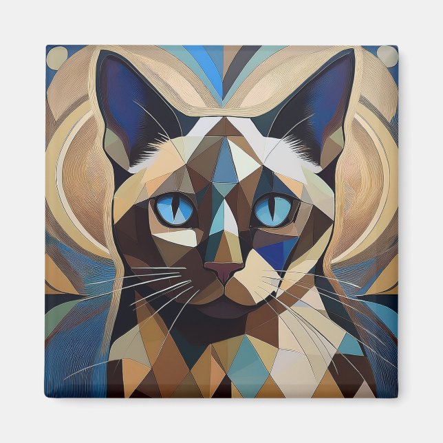 Íman Gato Siamês AI (Frente)