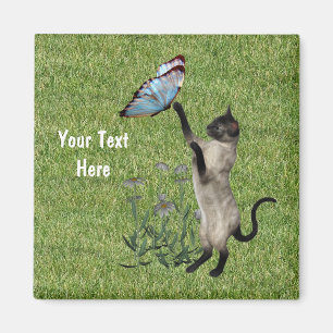 Íman Gato Siamês E Magneta De Borboleta