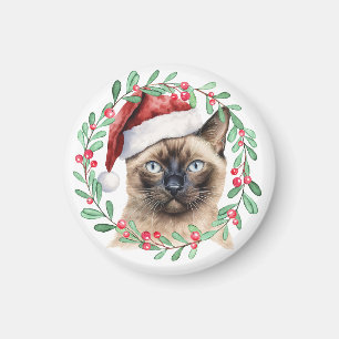 Íman Gato Siamês temático de Natal para Cat Lover