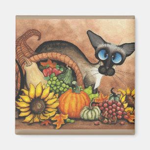 Íman Gato Siamese da acção de graças pelo ímã de B