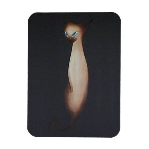 Íman Gato Siamese da pintura a óleo impressionante