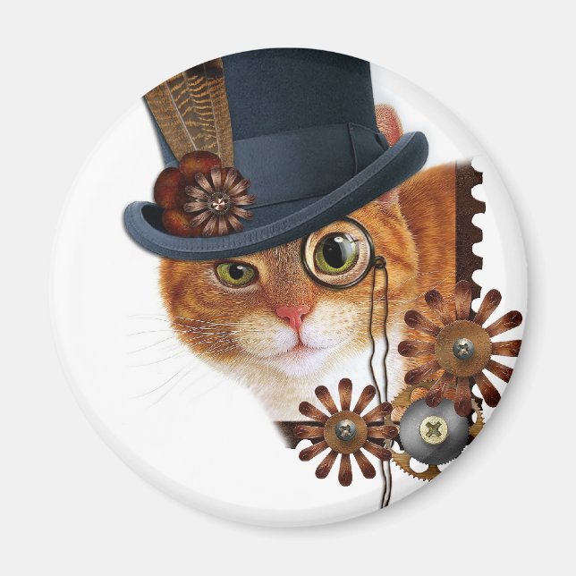 Íman Gato Steampunk (Frente)