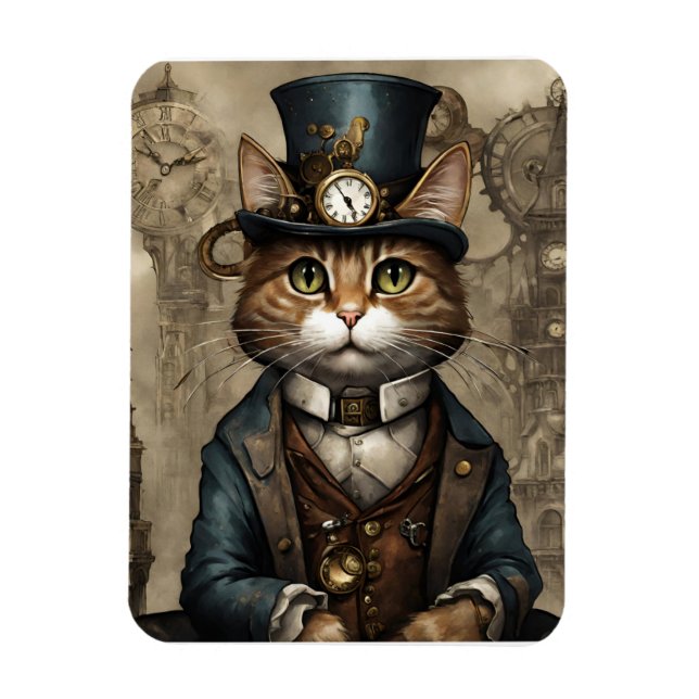 Íman Gato Steampunk (Vertical)