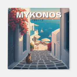 Íman Gato Sunset em Mykonos Grécia Cyclades Viagem
