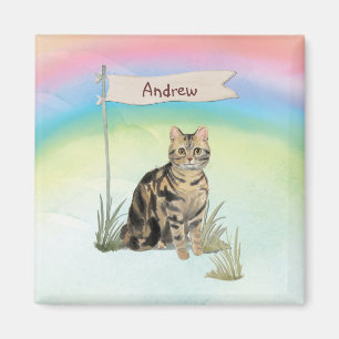 Íman Gato Tabby Nome Personalizado Pet