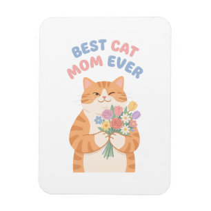 Íman Gato Tabby Ruivo Piscando Arte do Dia das Mães
