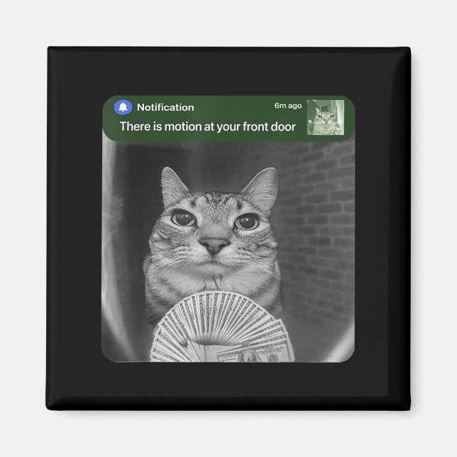 Íman Gato Tocando com Meme de Movimento  (Frente)