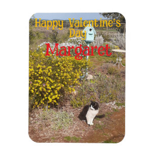 Íman Gato Tuxedo Fofo Vermelho Amarelo Dia dos Namorado