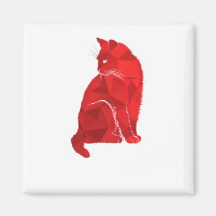 Íman Gato Vermelho Gato Cor-de-Rosa Gato Miror Poli