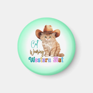 Íman Gato Vestindo Chapéu Ocidental- 85246