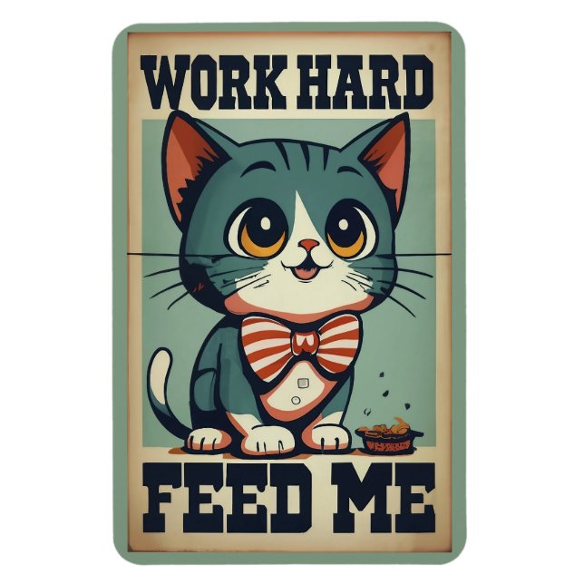 Íman Gato Vintage Antigo do Duro de Trabalho (Vertical)