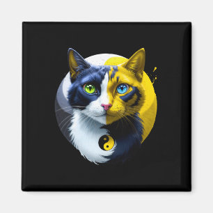 Íman Gato Yin Yang Dual Ioga Espiritual Presente de Gat