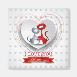 Íman Gatos apaixonados por coração