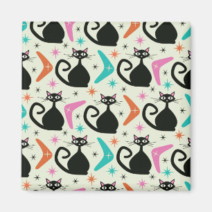 Íman Gatos Atômicos Pretos de meio século com Bomerangu