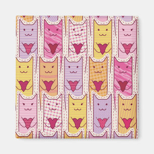 Íman Gatos bonitos com corações Loving