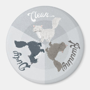 Íman Gatos bonitos Running sujos limpos da máquina de