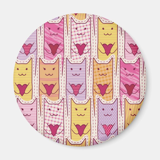 Íman Gatos Bons com Corações Adoráveis (Frente)