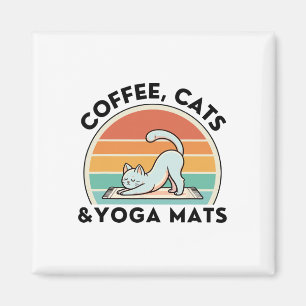 Íman Gatos Café E Tapetes De Ioga Meditação Mulheres Ho