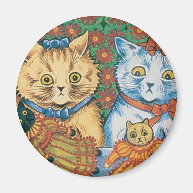 Íman Gatos com Trabalho de arte Dolls de Louis Wain (Frente)