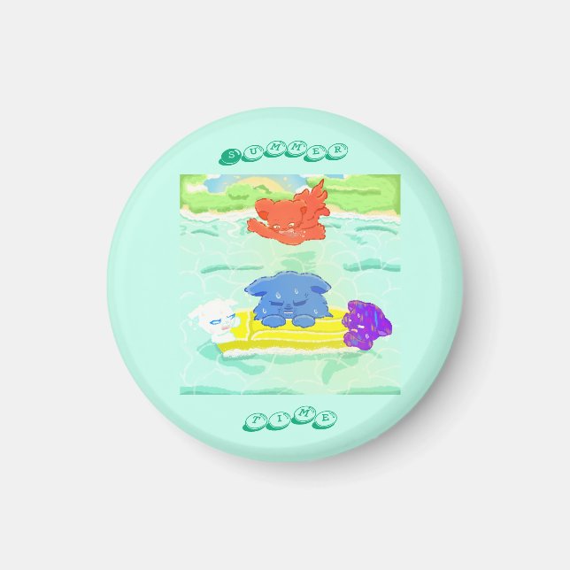 Íman Gatos da família de verão (Frente)