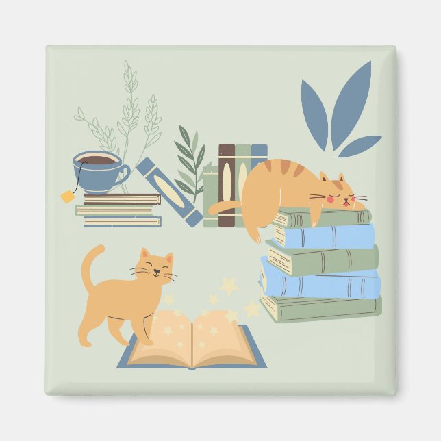 Íman Gatos de Biblioteca (Frente)
