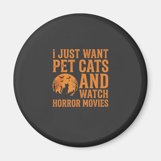 Íman Gatos de Estimação Filmes de Terror Design de Hall (Frente)