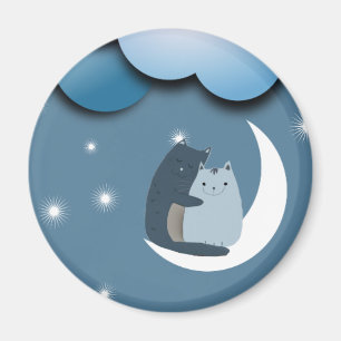Íman Gatos de fofinho na Lua