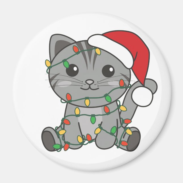Íman Gatos De Inverno De Natal (Frente)