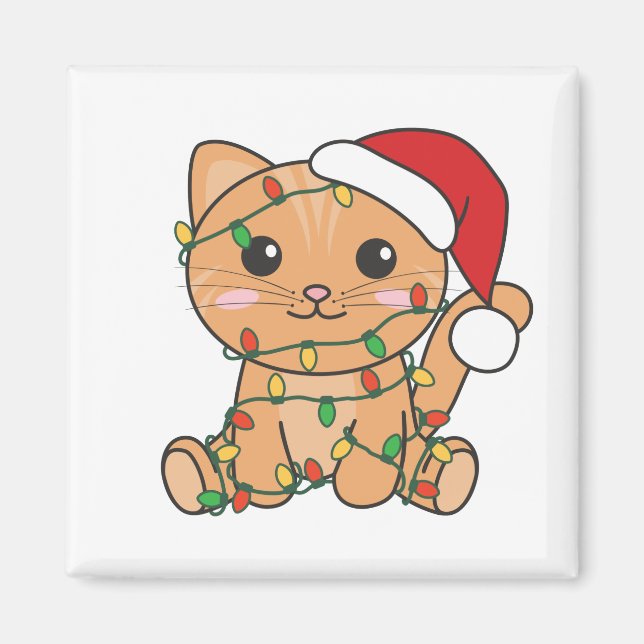 Íman Gatos De Inverno De Natal (Frente)