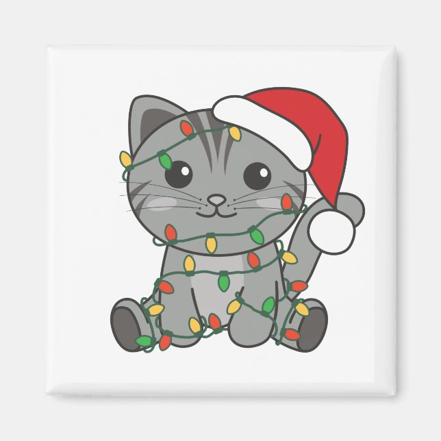 Íman Gatos De Inverno De Natal (Frente)