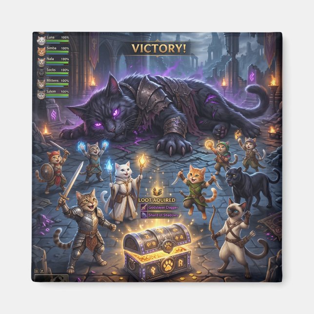 Íman Gatos de Luta Contra o Chefe de Jogo da Guild Down (Frente)