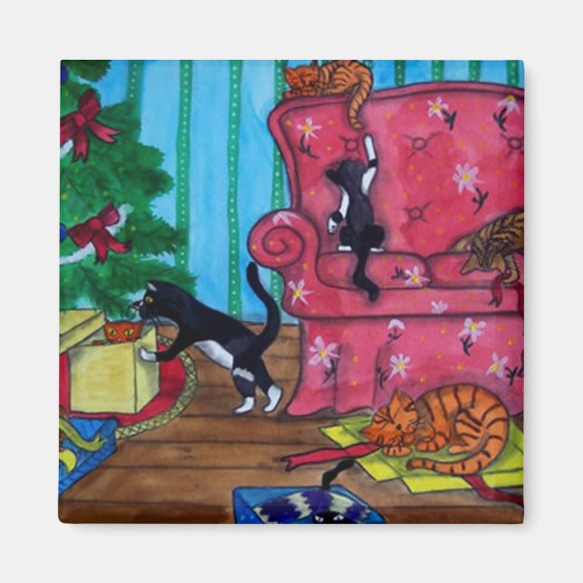 Íman Gatos de Natal (Frente)