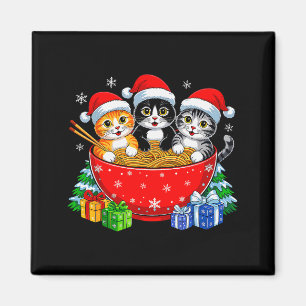 Íman Gatos de Natal Kit de Ramen Gatinho Anime Natal Pa