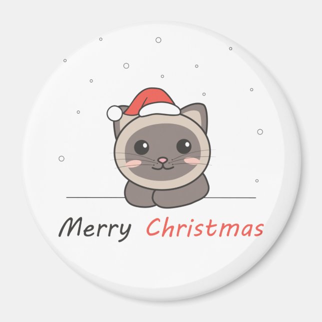 Íman Gatos De Noite De Natal (Frente)