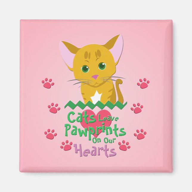 Íman Gatos Deixam Pawprint (Frente)
