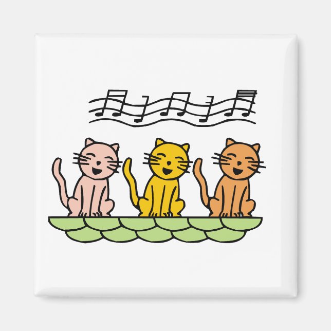 Íman Gatos do canto camiseta e presentes (Frente)