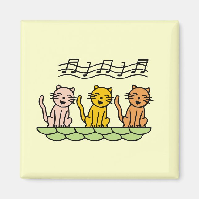 Íman Gatos do canto camiseta e presentes (Frente)