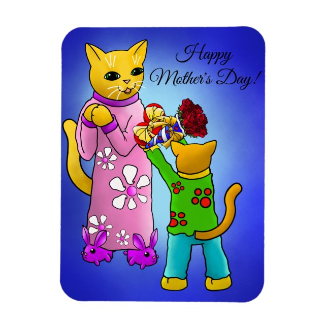 Íman Gatos do dia de as mães (Vertical)