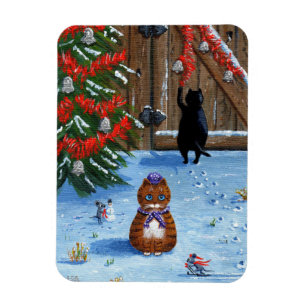 Íman Gatos do Natal e ratos engraçados Creationarts