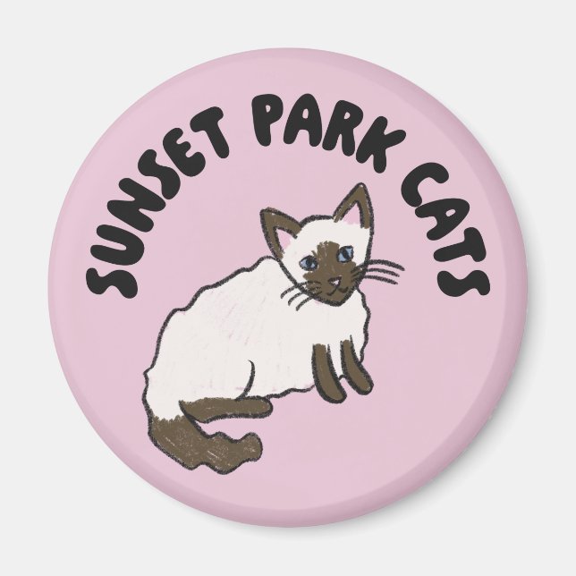 Íman Gatos do Sunset Park | ímã | Gato resgatado Amendo (Frente)