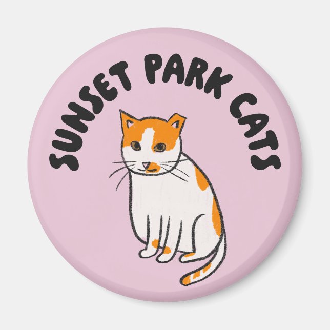 Íman Gatos do Sunset Park | Ímã | Gato Resgatado Encant (Frente)