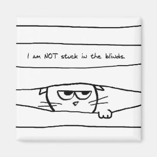 Íman Gatos e cortinas de janela - ímã engraçado do g