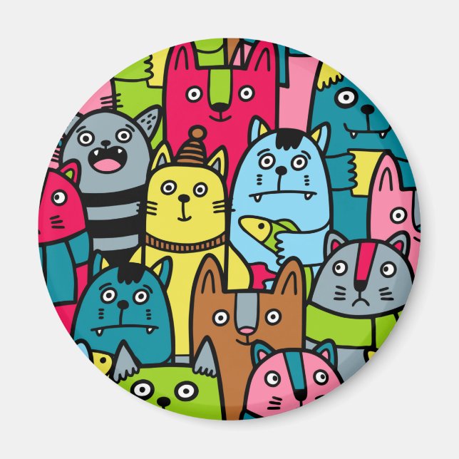 Íman Gatos e gatinhos (Frente)