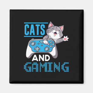 Íman Gatos E Jogos Para O Jogo De Vídeo Gamer Do Gato D